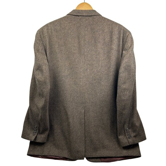 CHERESKIN Blazer Mens 44R Brwn Herringbone Camel Hair Blend Sport Coat Italy Vtg - Picture 2 of 16